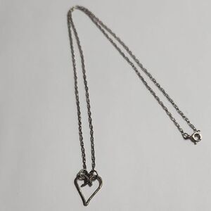 Elegant Silver Heart Necklace On 925 Chain